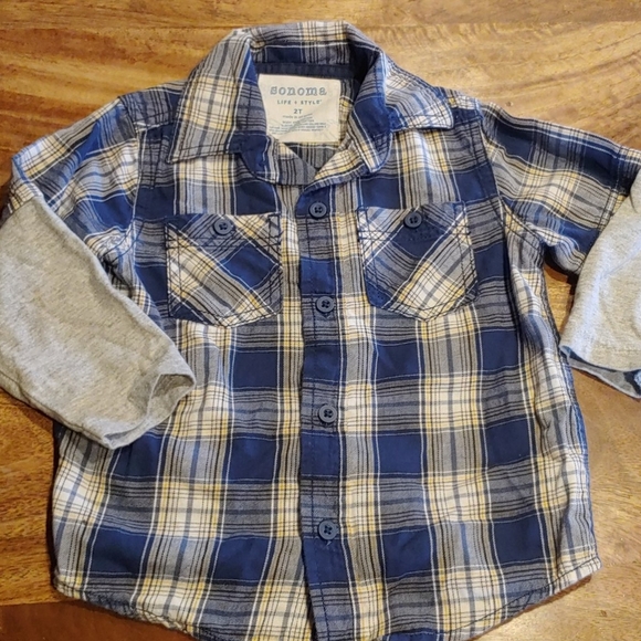Somona Collared Shirt with T-Shirt connected Under - Picture 1 of 5